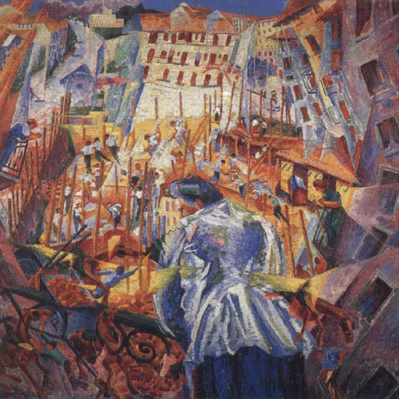 Umberto Boccioni THe Street Penetrates the House France oil painting art